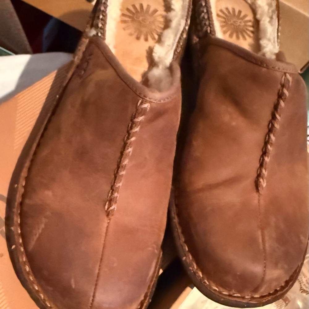 UGG Brown Suede Mules with Cozy Lining